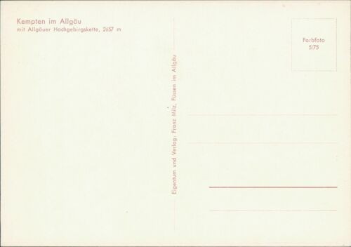 Ansichtskarte Kempten im Allgäu Allgäuer Hochgebirgskette (9947) - Bild 2 von 2