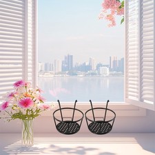 Ensemble panier suspendu 3 pièces en fer forgé pour présentoir élégant de p