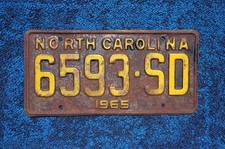 1965 North Carolina License Plate