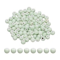 FüR Keramikperlen, 100 Stk. Runde 6Mm Porzellanperlen, NebelgrüN