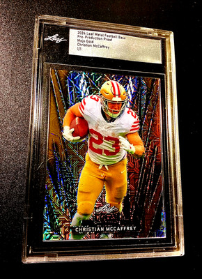Christian McCaffrey 1/1 Refractor 2024 Leaf Metal Football Rare 1 of 1 SP 49ers