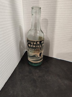 VINTAGE ''The ALTA''  SPRINGS WATER Dunfield WIS. BOTTLE paper label (rare)