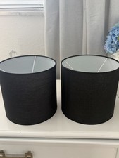 Drum Lamp Shade 9” X 8.5” Linen, Black