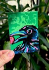 ACEO Original Painting #6 Crow & Berry — Woodland Critters Collection · Signed  — photo 2