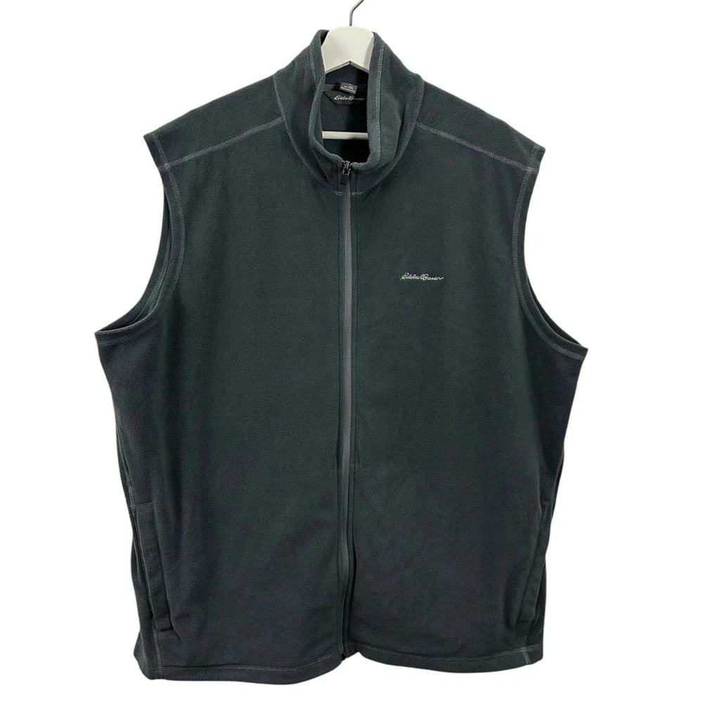 Eddie Bauer Men’s Full Zip Fleece Vest Outdoors Hiking Casual Camp Size 2XL