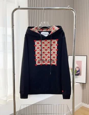 NWT COACH Women’s red heart embroidered W hat BLACK  Hoodies Organic Cotton