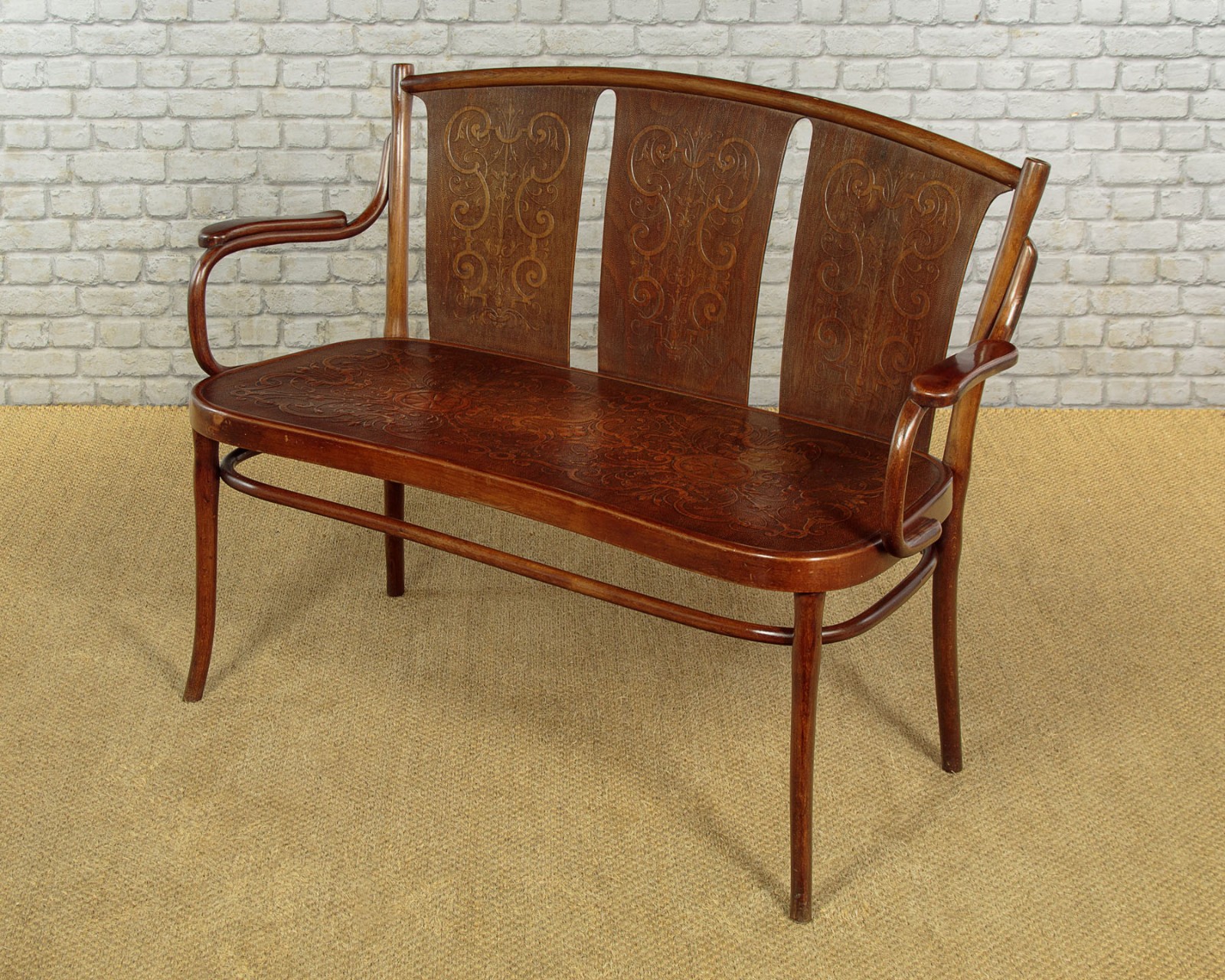 Antique Bentwood Settee by Thonet c.1900