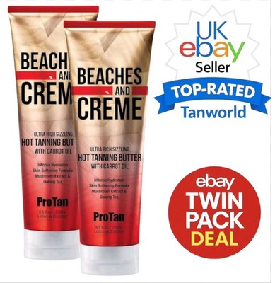 Pro Tan BEACHES & CREME Ultra Rich HOT  Tingle Sunbed Bräunungslotion 2 x Angebot!