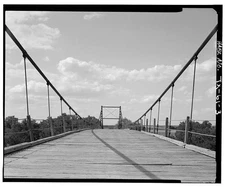 BARREL VIEW FROM MID-SPAN, LOOKING N. - Regency Suspension Bridge, Spanning