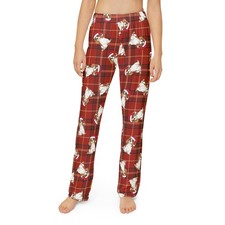 Kids Plaid Cavalier King Charles Spaniel Dogs Christmas Pajama Pants PJ Bottoms