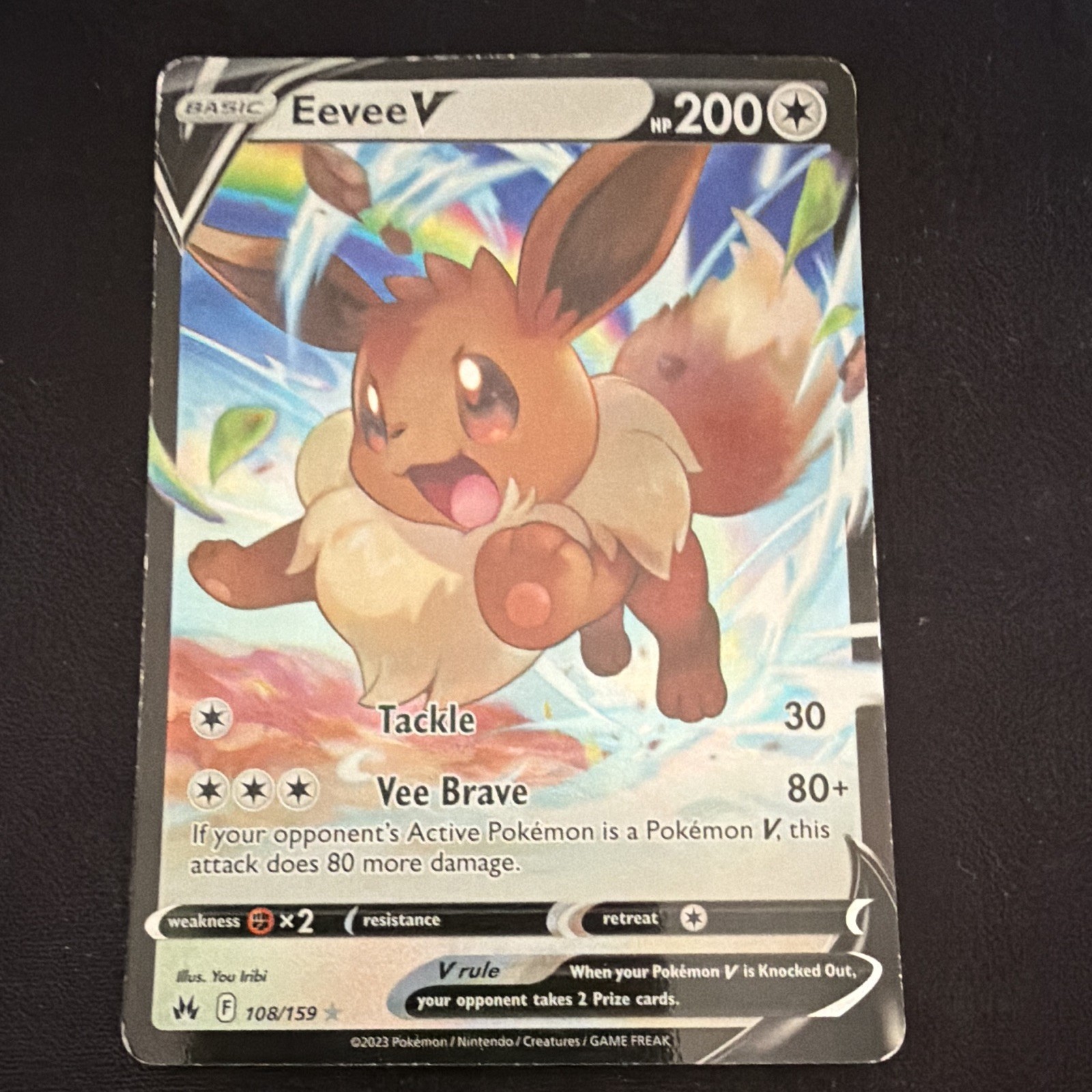 The Pokémon Company Pokemon TCG Eevee V 108/159 Crown Zenith Ultra Rare Holo ENG
