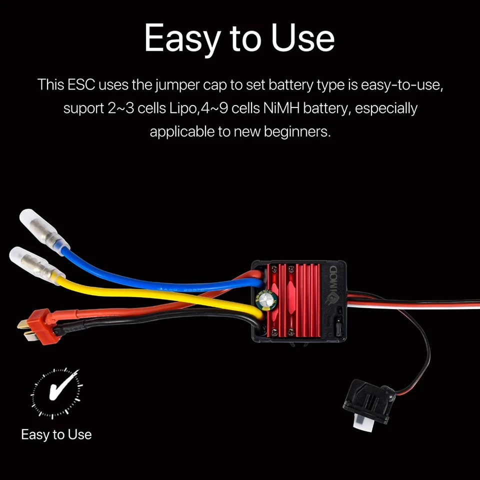 9IMOD Brushed 60A ESC IP65 Waterproof For 1/10 RC Crawler Car 550 540 Motors - Image 4 of 4