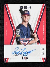 2019 Panini USA Baseball Stars & Stripes 151/177 Roc Riggio #16U-RR Auto 08mi