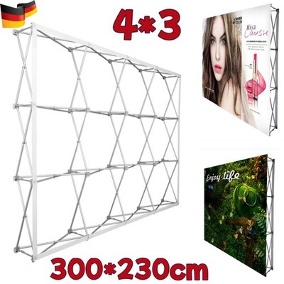 Pop-up Display 4*3 Felder, Messewand, Faltdisplay,Transportkoffer DE