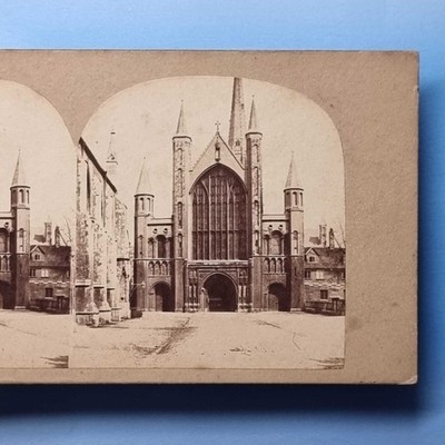 Norwich Norfolk Stereoview C1860 West View Cathedral Real Photo By Sedgefield