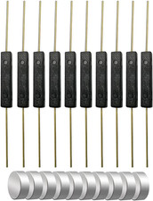 10Pcs Normally Open Plastic Reed Switching Contacts 2.5Mm 14Mm with 10 Magnets
