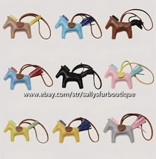 Sallys Handmade Saddle Horse Real Leather Handbag Key Chain Ring Charm Pendant