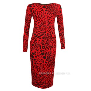 long sleeve leopard bodycon dress