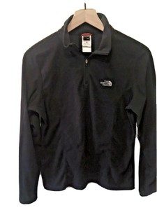 The-North-Face-Womens-1-4-Zip-Black-Fleece-Pullover-Jacket-Size-Medium