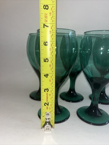 Vintage Libbey mundgeblasene Glas Träne Wacholder Wasser Wein Kelche, 5er Set - Bild 2 von 5