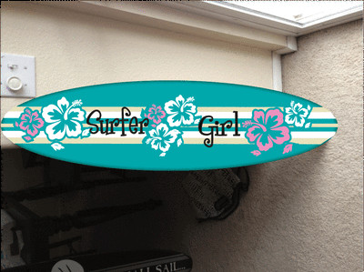 wall hanging surf board surfboard decor hawaiian beach surfing beach ...