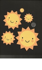Sun Die Cuts, Printed Smiley or Plain Sun Die Cuts, Any Size, Scrapbooking, Card