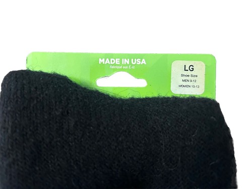 New Wigwam 40 Below Mens Womens Wool Boot Socks Black. Large Made USA - Picture 2 of 3