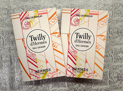 HERMES TWILLY D'HERMES EAU GINGER EDP 2 SPRAY SAMPLES 2 ML/0.06 FL.OZ. EACH NEW