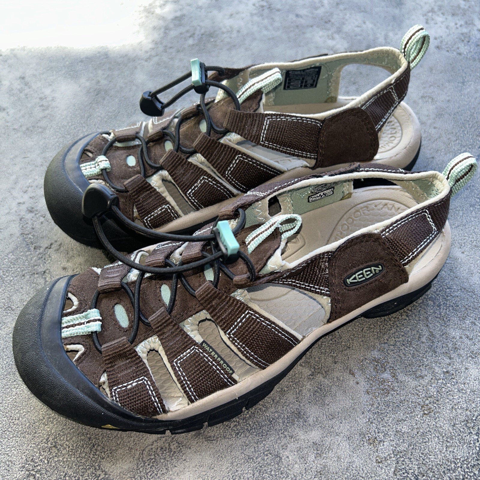 Sandali da trekking KEEN donna 9 marroni blu chiaro Newport scarpe acqua impermeabili