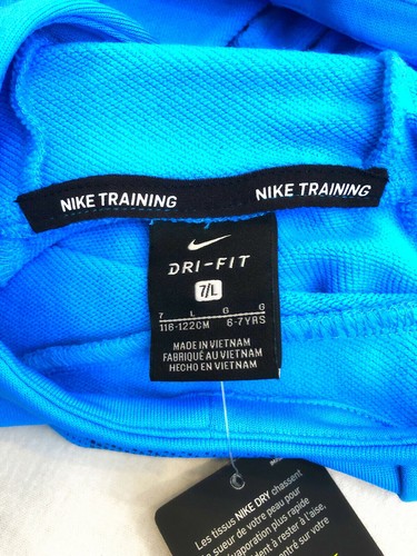 Nike Little Boys Long Sleeve Hooded Dri-Fit Tee Pullover Size: 7 (6-7 YRS) Blue - Picture 5 of 5