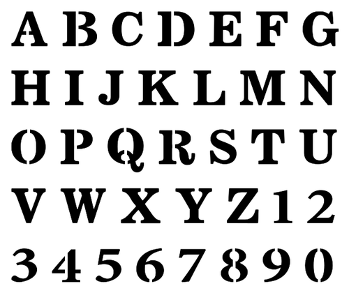 Stencil 1" ALPHABET LETTERS & NUMBERS All Caps Reusable Template Paint