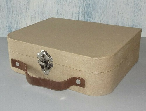 New Paper mache Suitcase with leather 