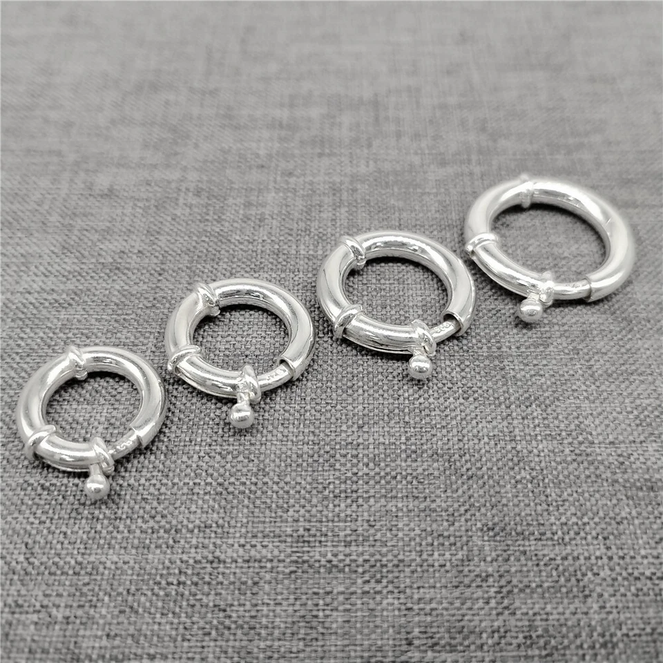 925 Sterling Silver Large Spring Ring Clasp 10mm 12mm 14mm 16mm 18mm 20mm - Image 3 of 4