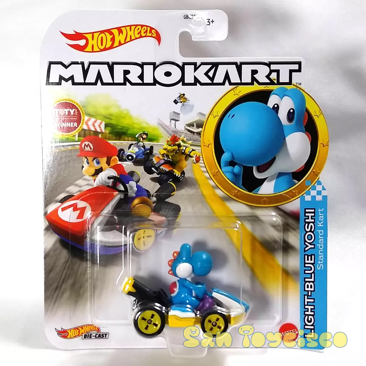 Mario Kart Hot Wheels 1:64 Diecast Car Blue Yoshi