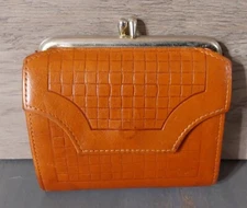 Vintage Princess Gardner Ladies Wallet/Coin Purse Key Holder Brown Bifold Square