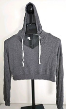 Nice Cute Colsie Size M Cropped Hoodie Lightweight Charcoal Pullover Sweatshirt