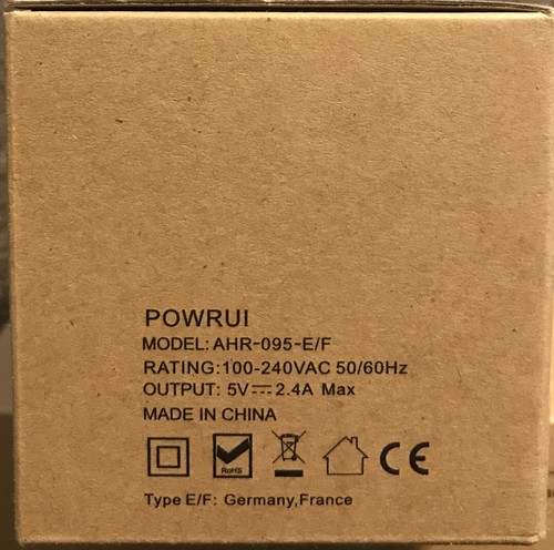 2) POWRUI USB Wall Charger Surge Protector AHR-095-E/F Output 5V Germany/France - Picture 12 of 12