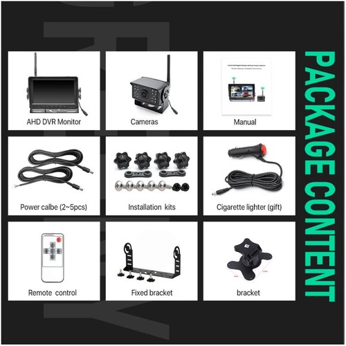 7" AHD Digital Wireless Truck DVR Monitor Backup Camera Kit for Caravan Trailer - Picture 15 of 23