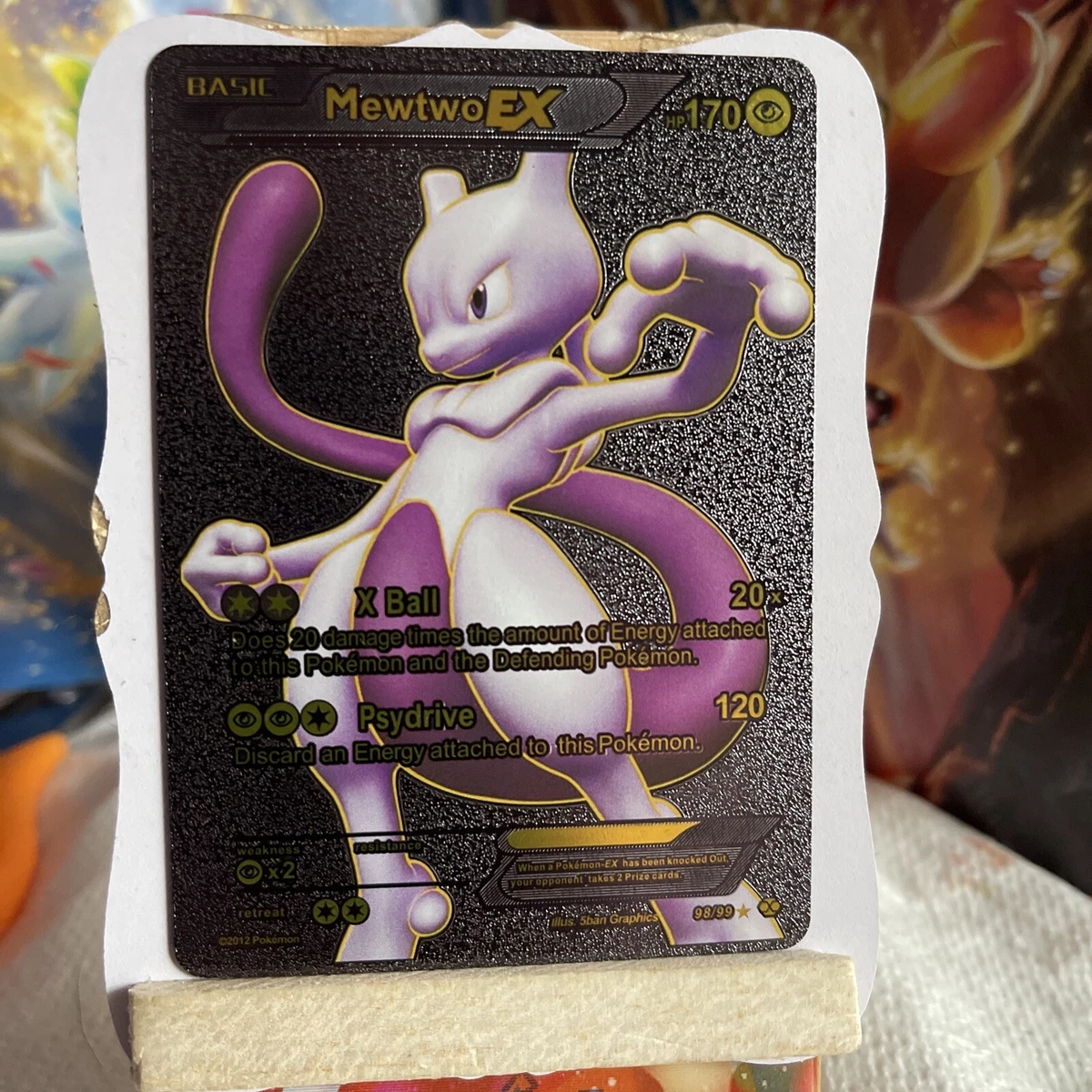 Mewtwo EX 98/99 Next Destinies Gold Foil FanArt Pokemon Card HP 170