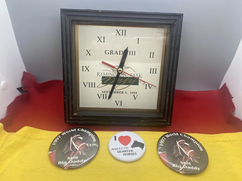 Reloj de carreras de caballos Remington Park 5 de septiembre de 1999/3 pines Oklahoma City, Ok#24-91 Foto 3 de 4