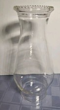 Vintage 2 7/8" Fitter Glass Chimney Shade Globe Hurricane Lamps Beaded 8.25" H