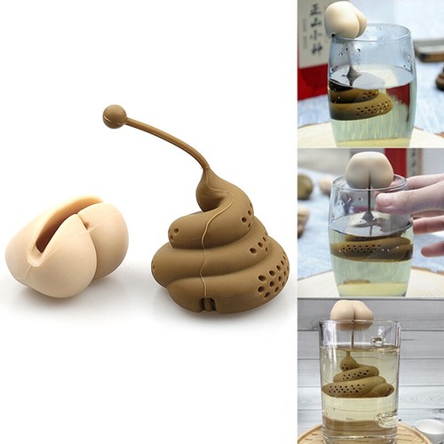 Funny Poop Shaped Tea Filter Silicone Tea Infuser Portable Tea StrainerB`fb