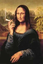 MONA LISA SMOKING JOINT - WEED POSTER