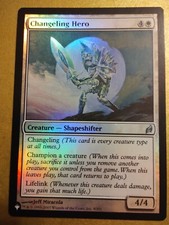 1 X MTG Magic the Gathering Mystery Booster Lorwyn Changeling Hero Unc Foil Exc