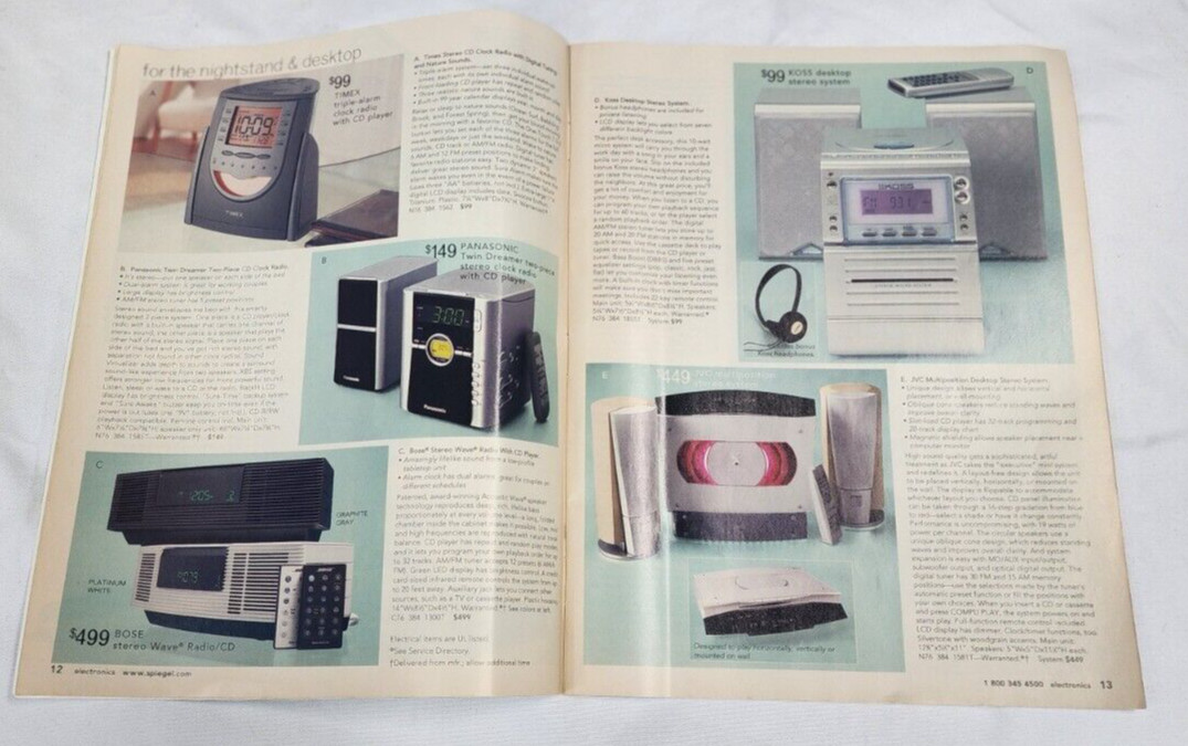 Speigel Catalog Fall 2002 Electronics and Toys