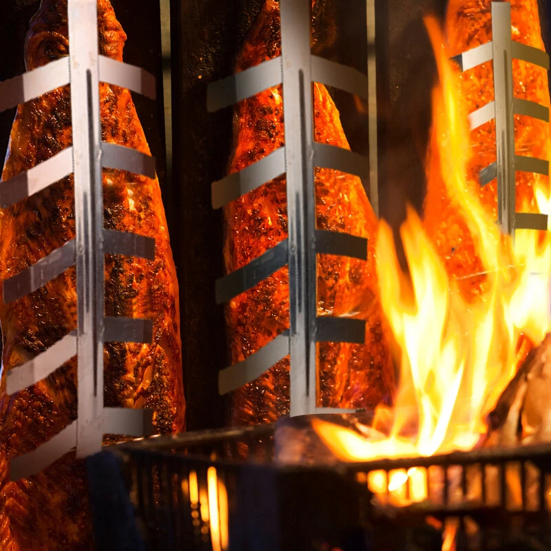 Flammlachsbrett Räucherbrett Flammlachsbretter Flammlachs Halterungen 4er Set - Bild 2 von 4