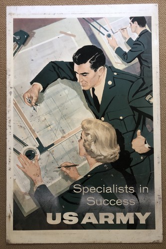 US Army Recruiting Metal Sign Specialists In Success 1960s Double Sided Recruit - Picture 2 of 21