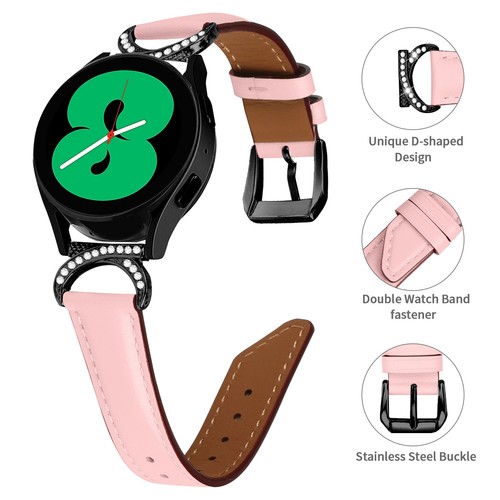for Samsung Galaxy Watch 3 41mm Active 2 40mm 44mm Leather 20mm Band Strap - Picture 10 of 28