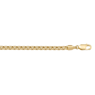 10-18K Yellow Gold Hollow Box Chain, 5mm, New Italian