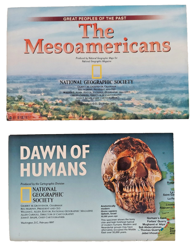 National Geographic Posters 1997 DAWN OF HUMANS, MESOAMERICANS Paleoanthropology